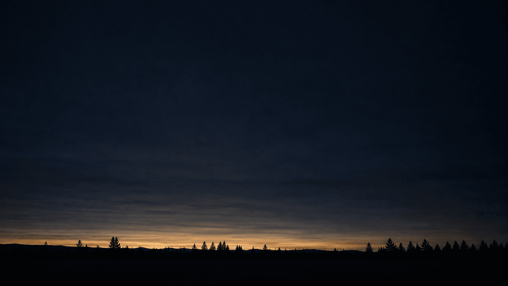 Near-monochromatic landscape at last light — a low horizon and a sliver of pale amber.